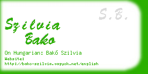 szilvia bako business card